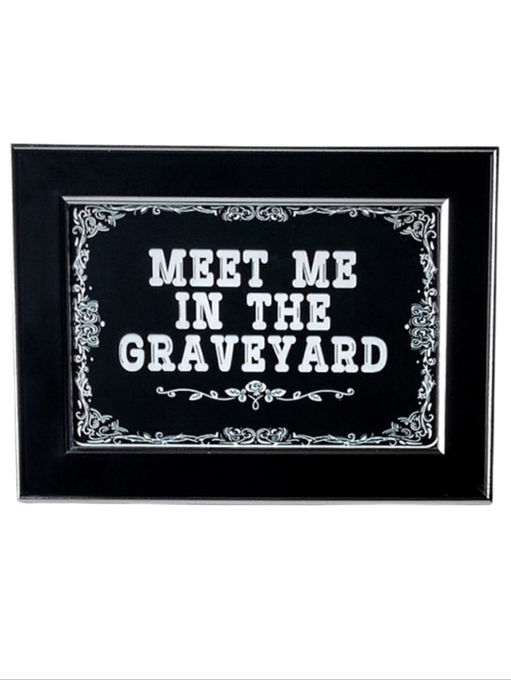 Meet me in the graveyard Goth Gothic Halloween Dark Funny Paranormal Art Framed